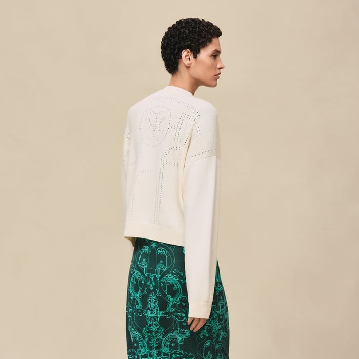 Blanc Naturel Cashmere Long-sleeve Cardigan