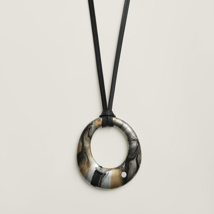 Orfèvre Noir Stellaire Marbling Pendant