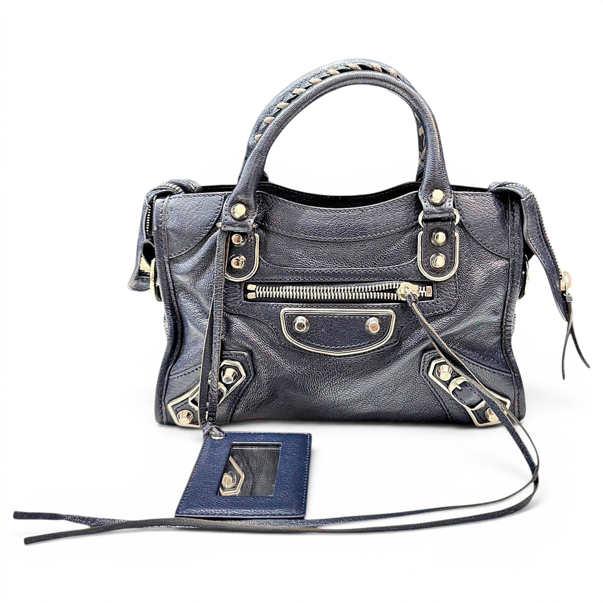 City leather handbag