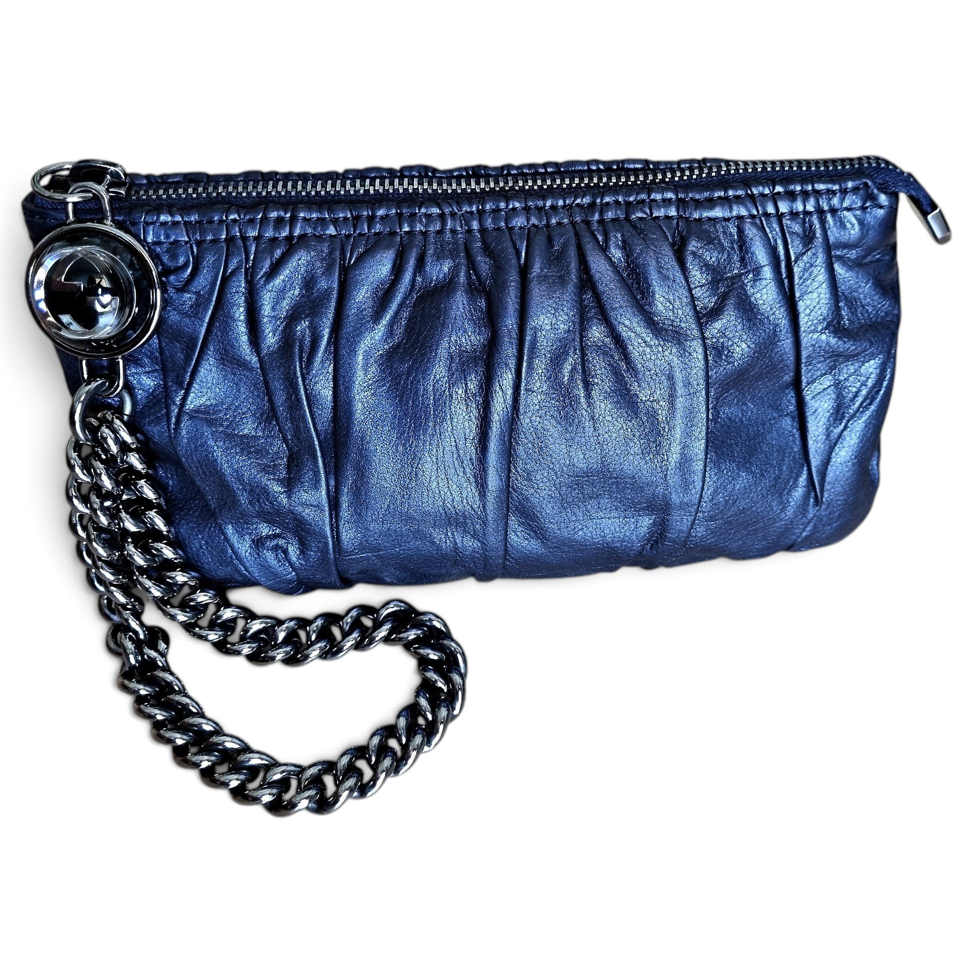 Leather clutch bag