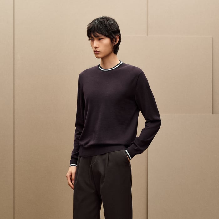Prunoir "Rayures & Twist" Crewneck Sweater