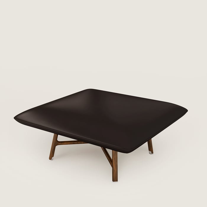 Noir Ébène Les Necessaires d'Hermès "Carre d'Assise" Low Stool, Medium Model