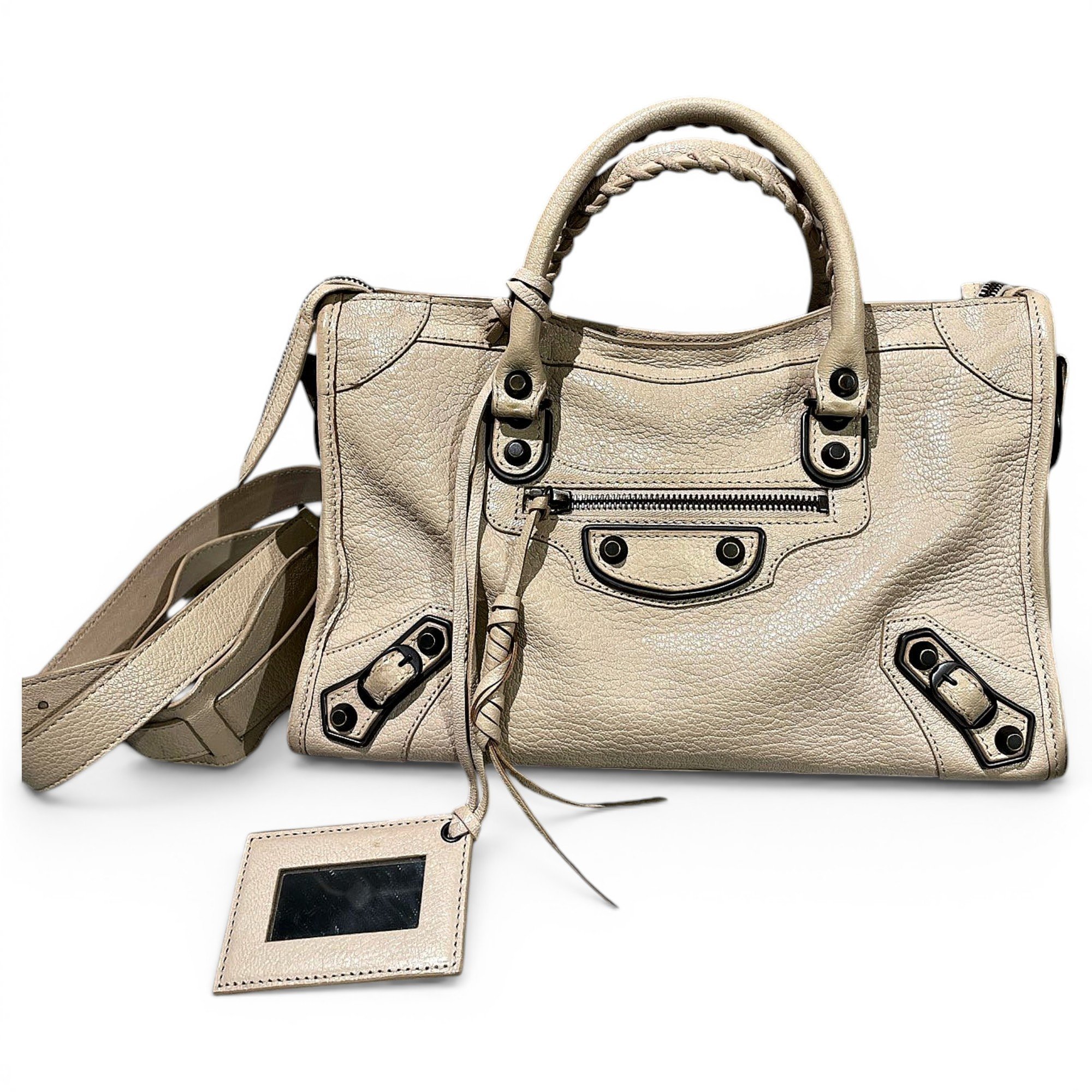 City leather handbag