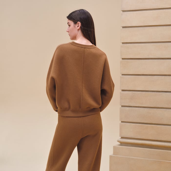 Marron Caramel Reversible Long-sleeve Sweater