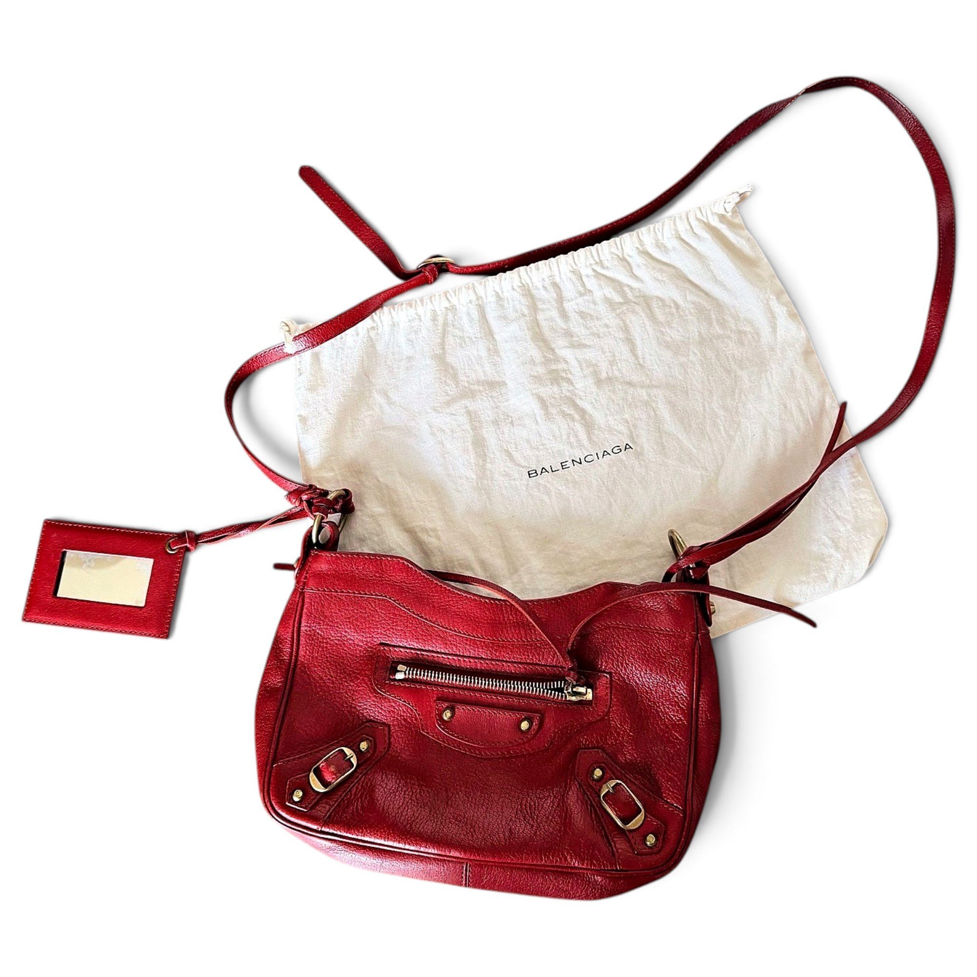 Hip leather crossbody bag