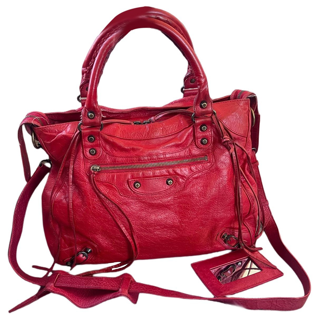 City leather handbag