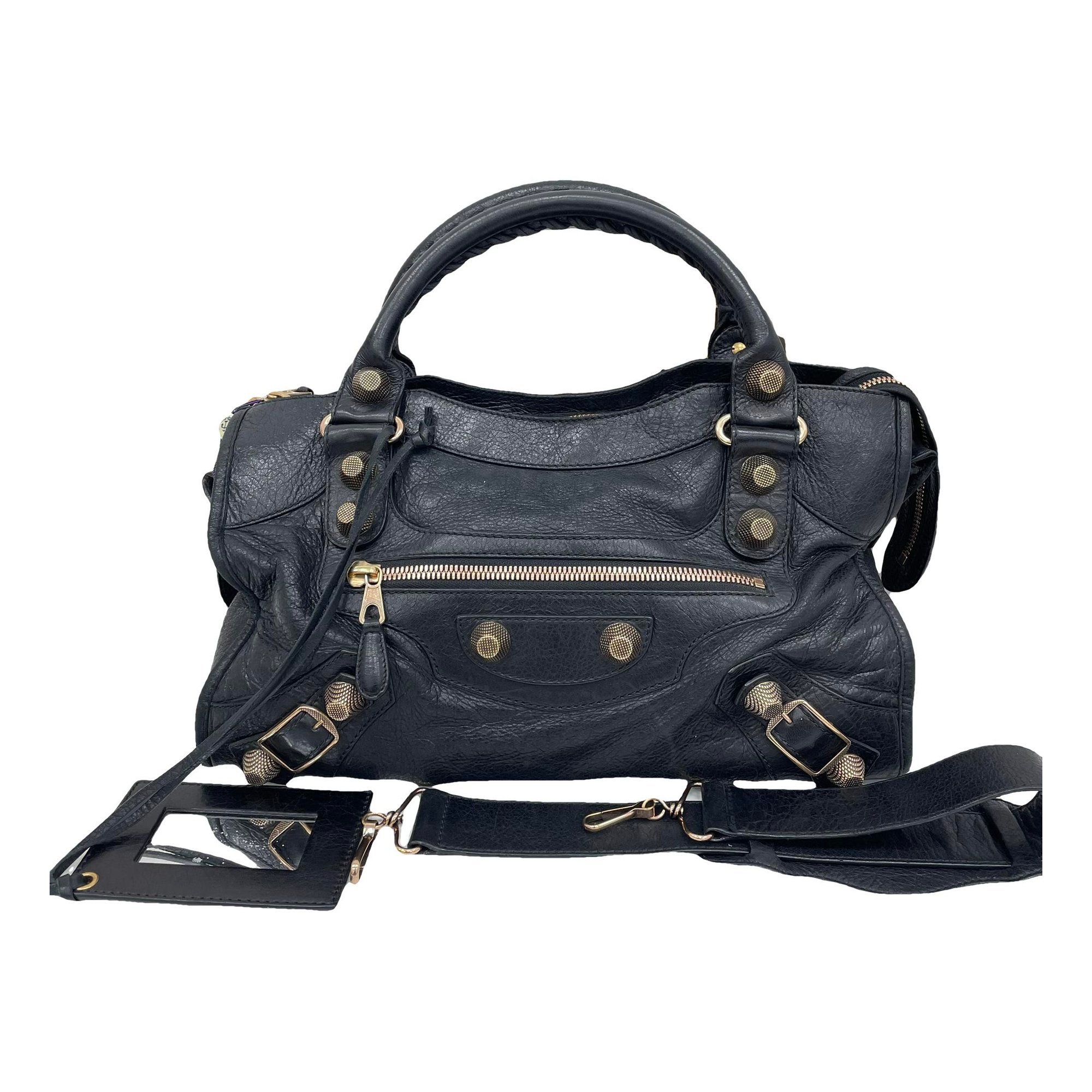 City leather handbag