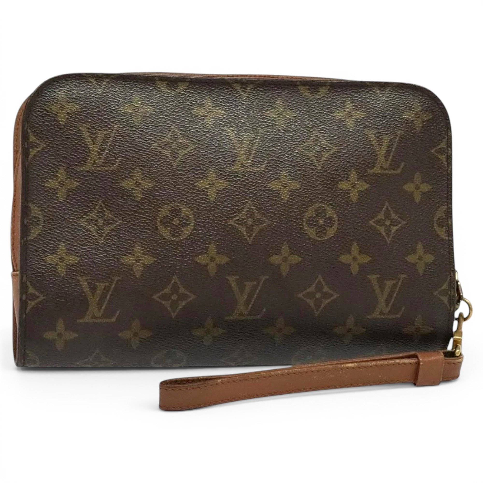 Leather clutch bag