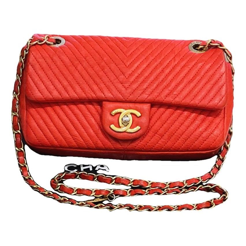 Trapezio leather handbag