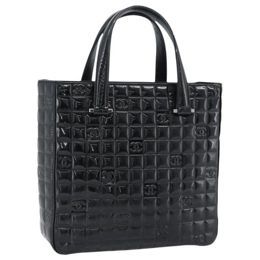 East West Chocolate Bar patent leather tote