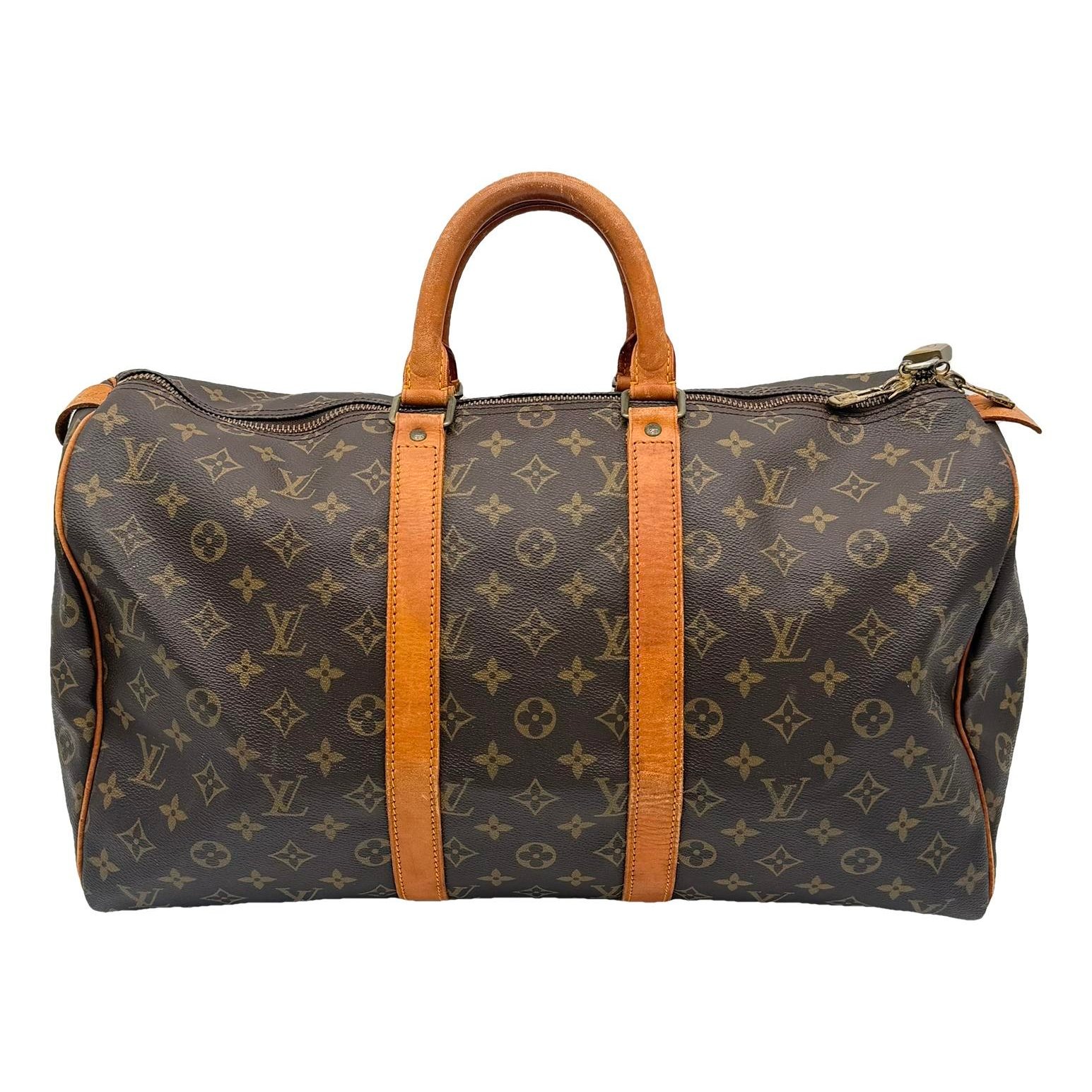 Keepall leather travel bag