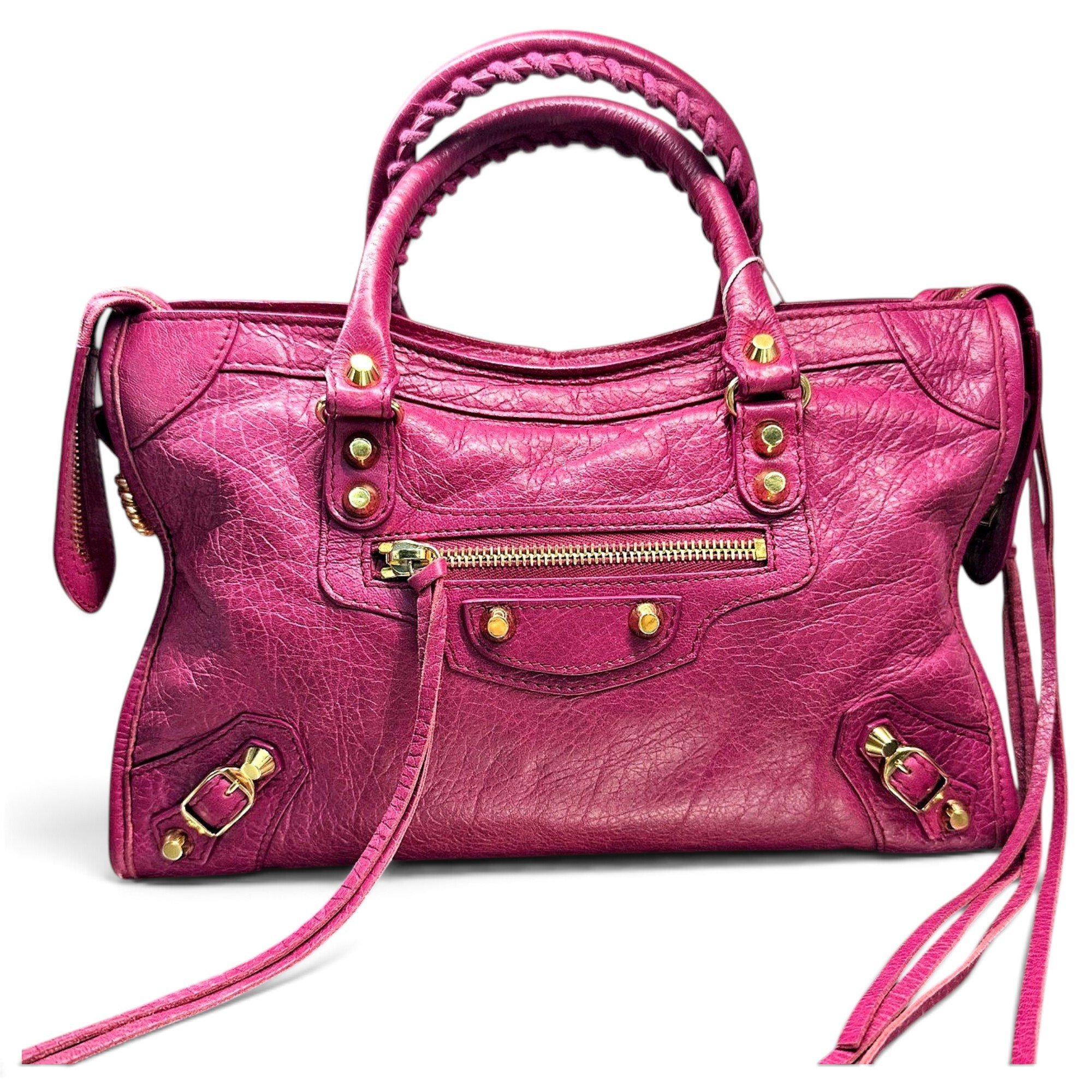 City leather handbag