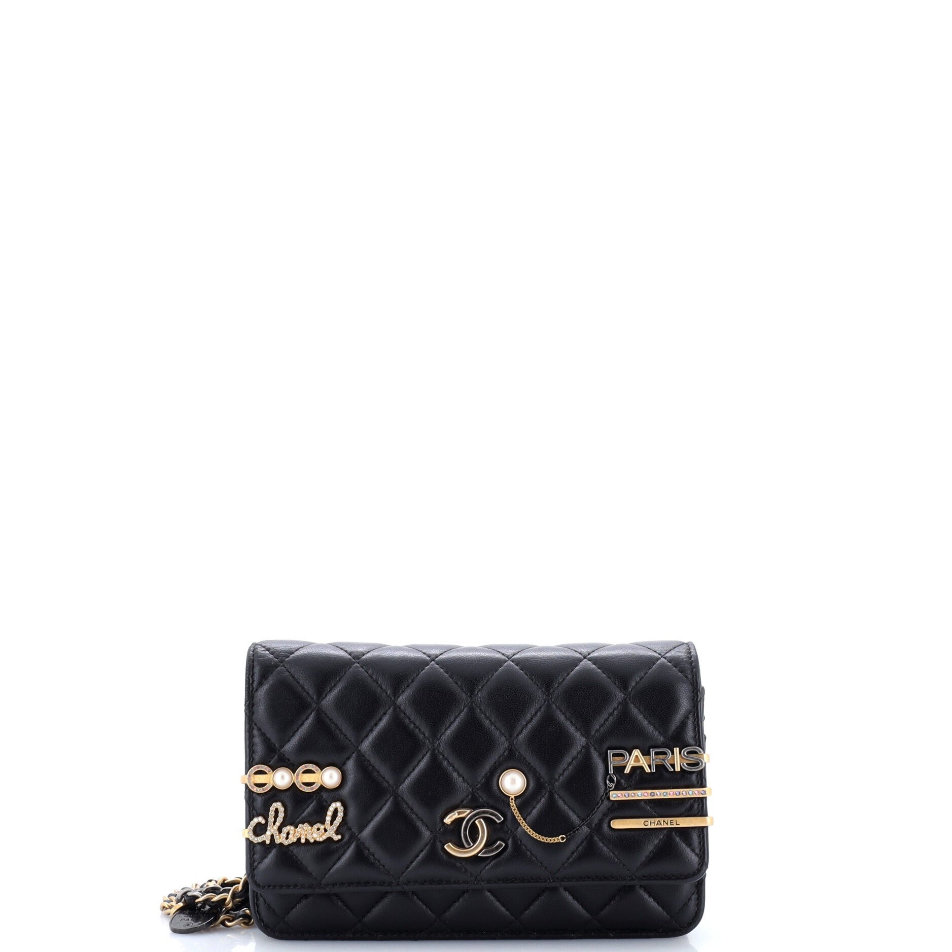 Coco Clips Wallet on Chain Embellished Quilted Lambskin