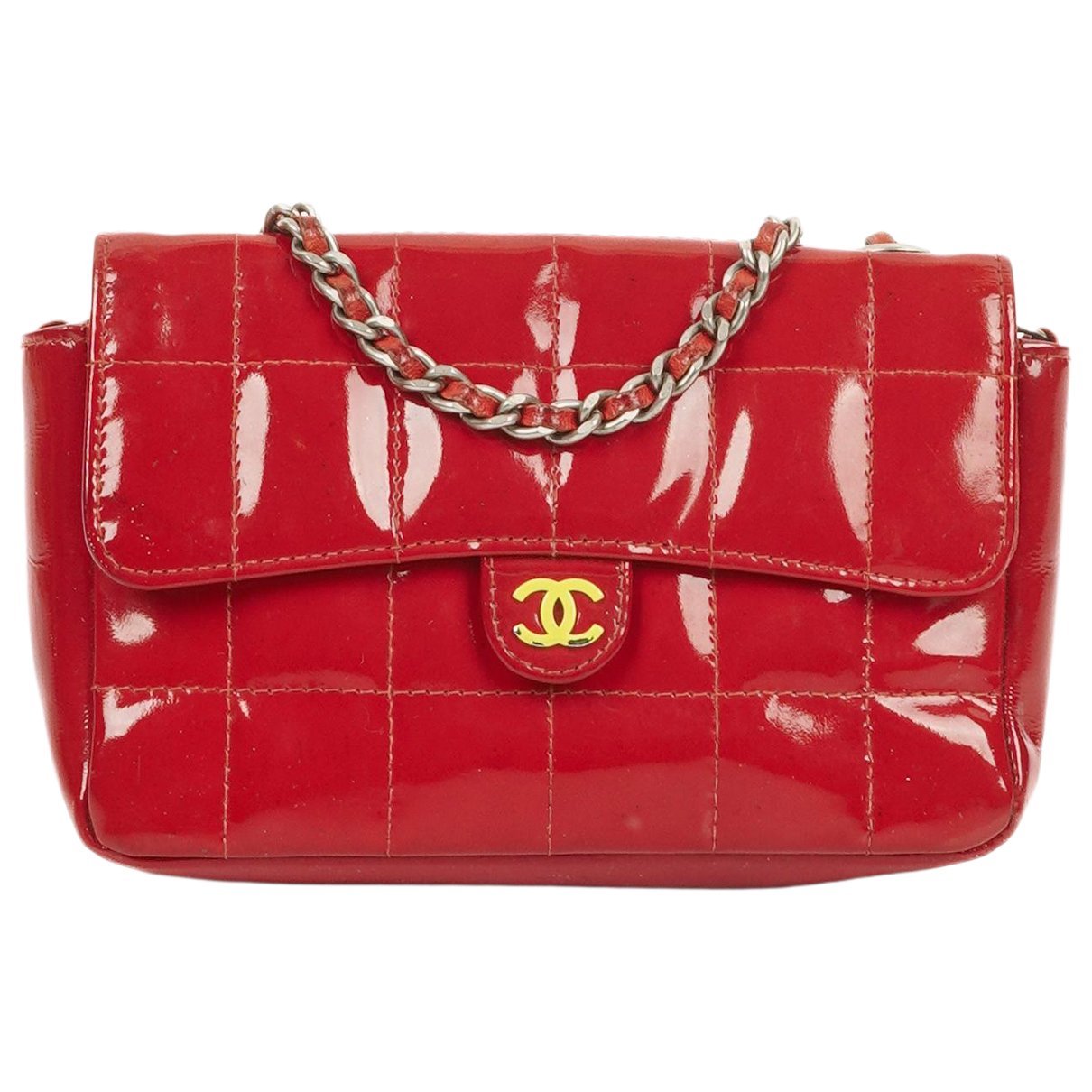 East West Chocolate Bar patent leather handbag