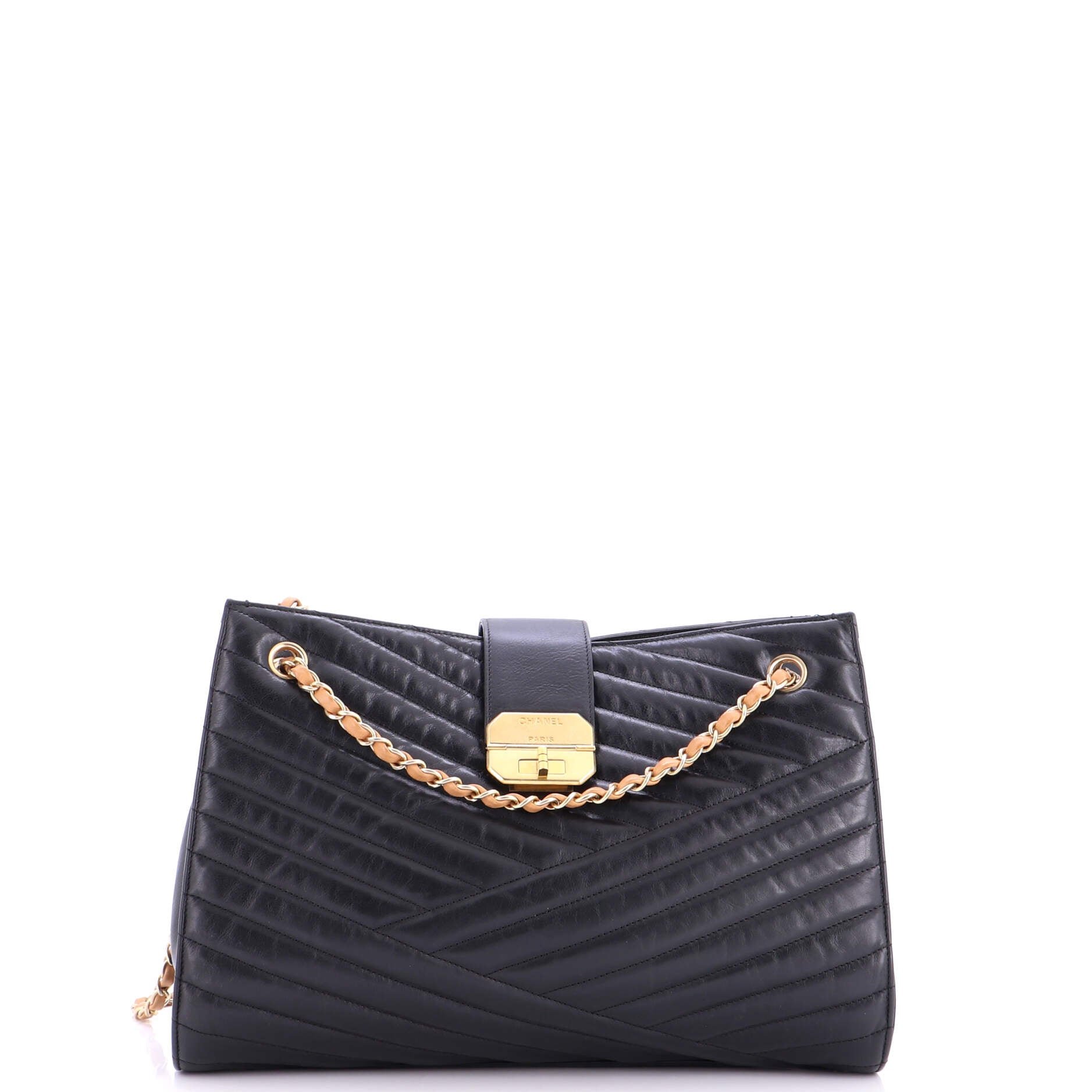 Gabrielle Tote Chevron Leather Large
