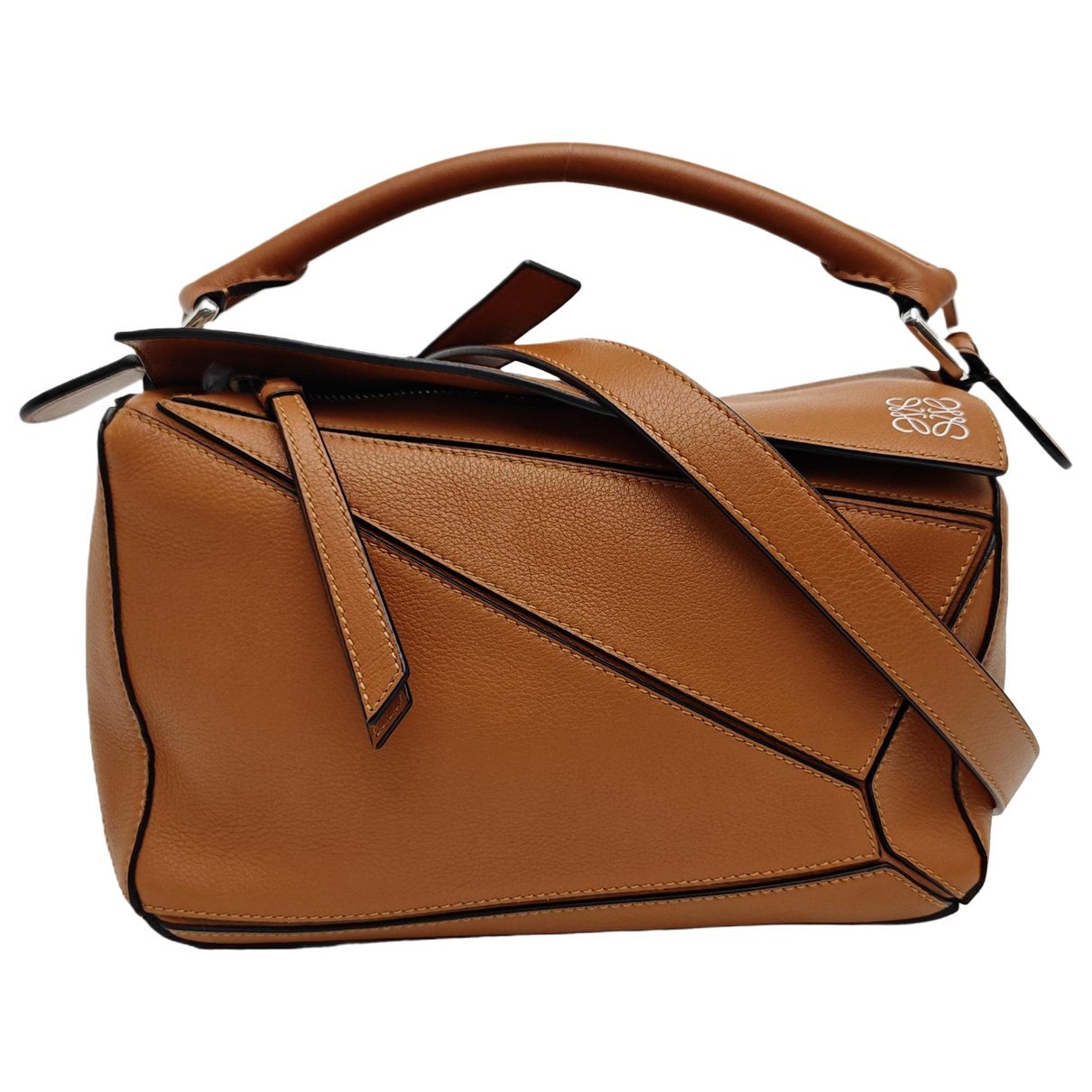 Puzzle leather handbag