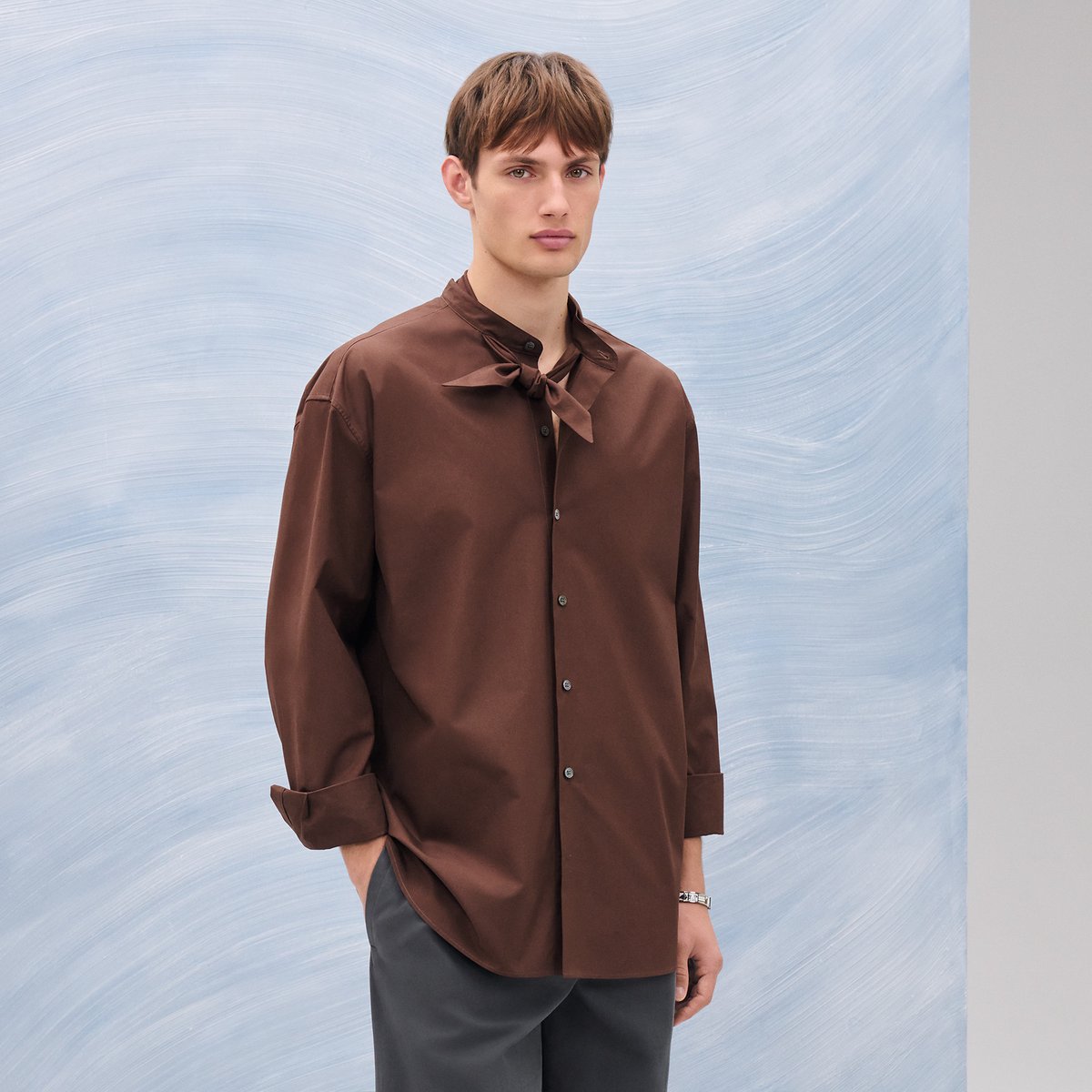 Chocolat Boxy Fit Shirt With Marius Collar