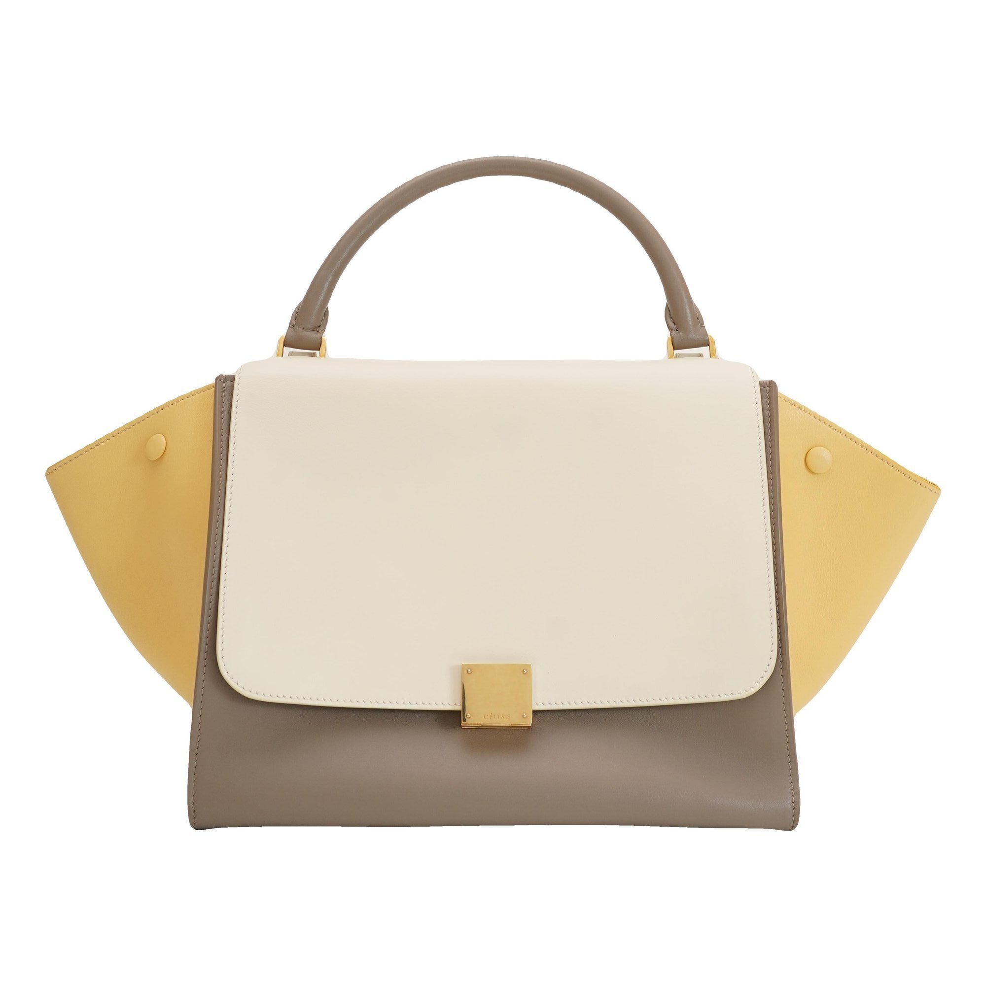 Trapèze leather handbag