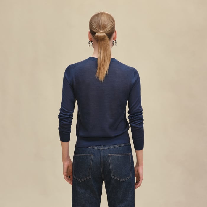 Bleu Encre Long-sleeve Sweater