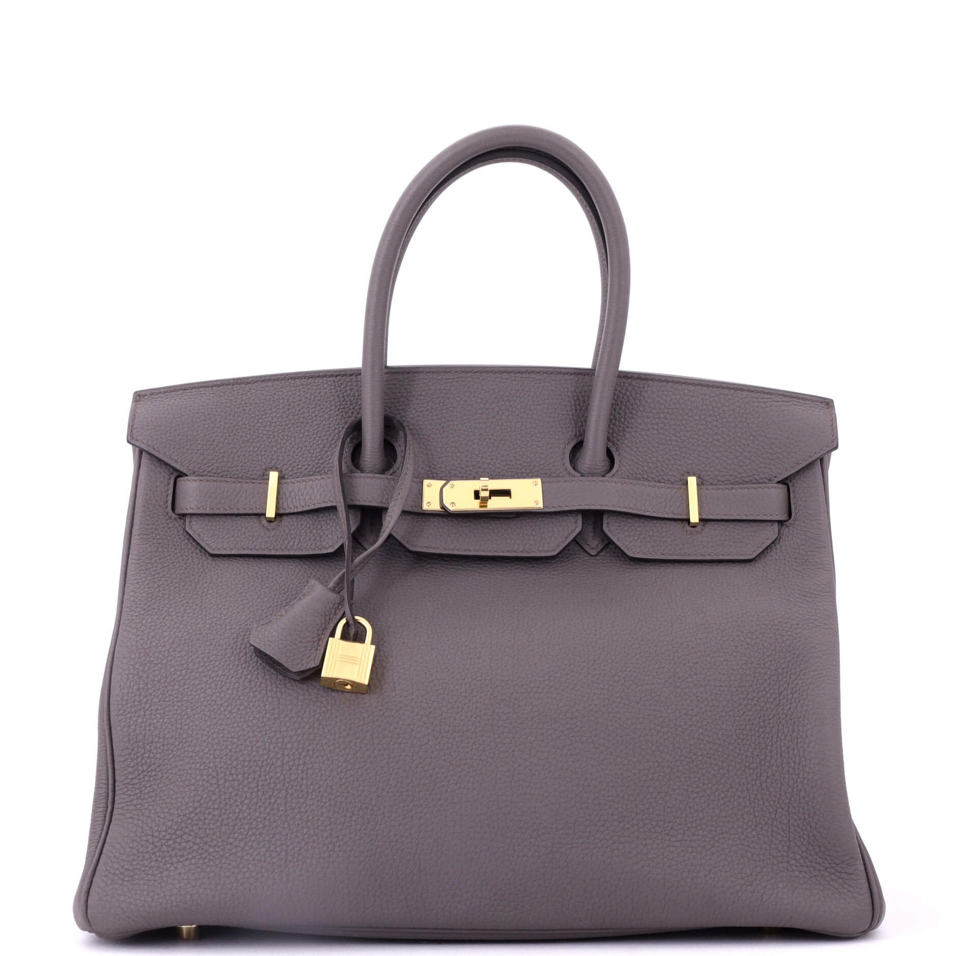 Hermes Birkin Handbag Grey Togo with Gold Hardware 35