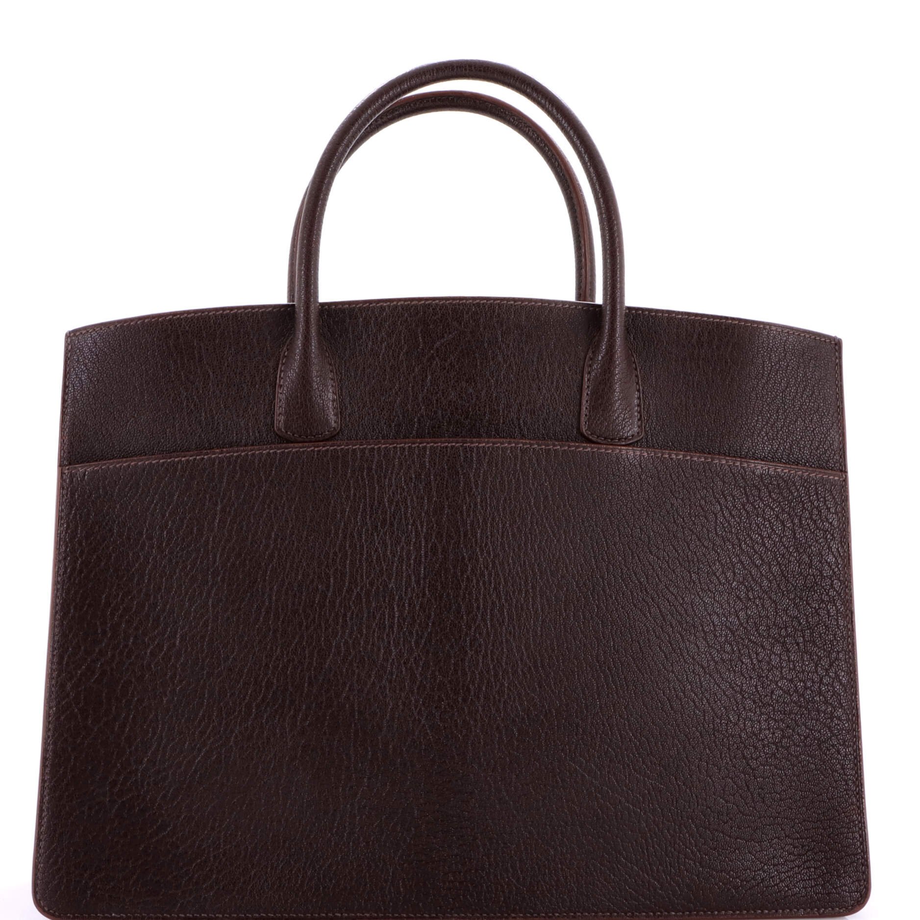 Hermes White Bus Bag Leather 39