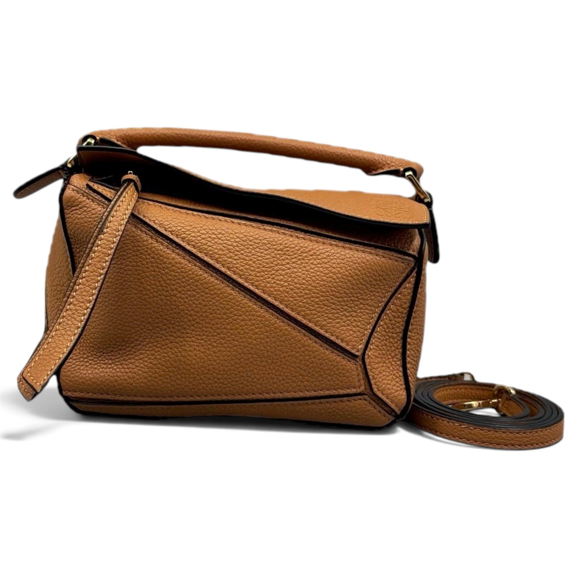 Puzzle leather handbag