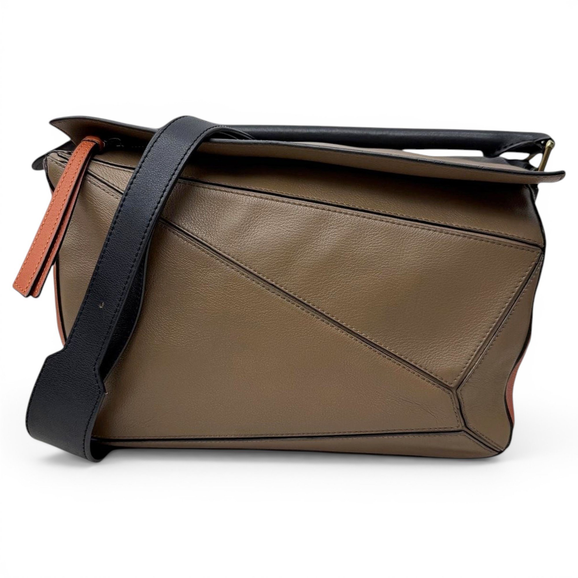 Puzzle leather handbag
