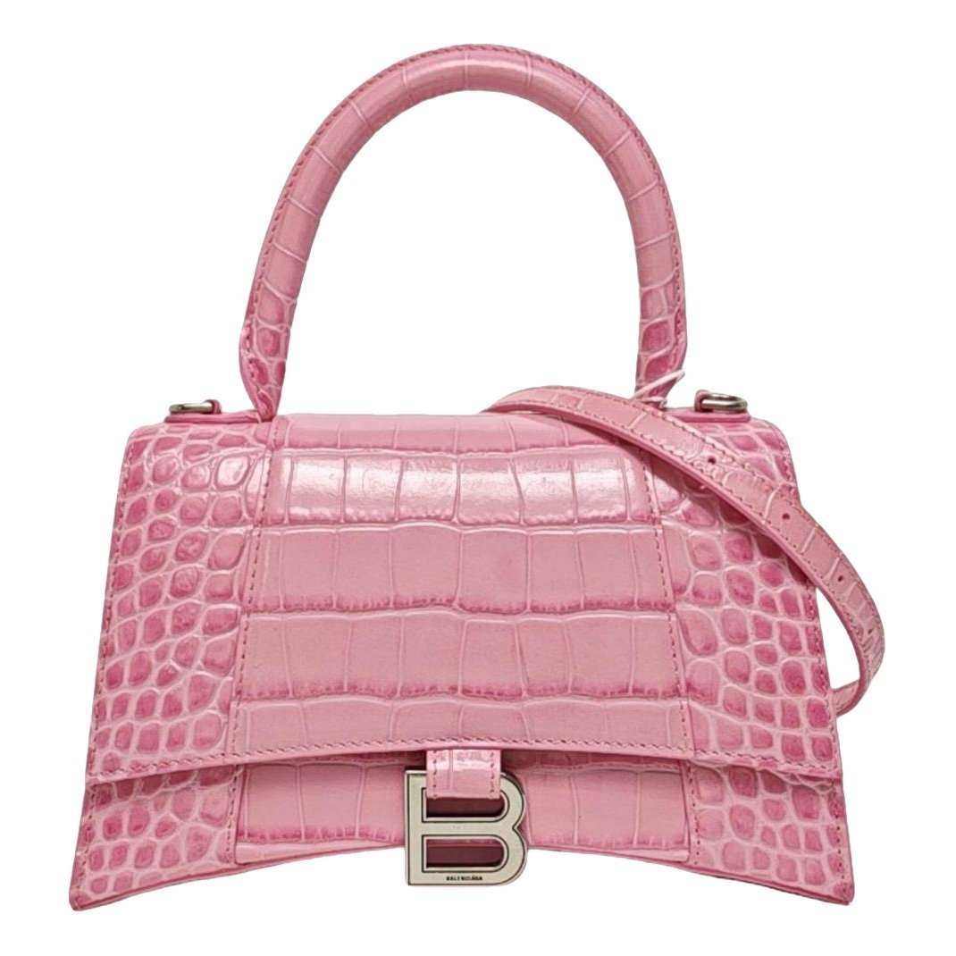 Hourglass leather handbag