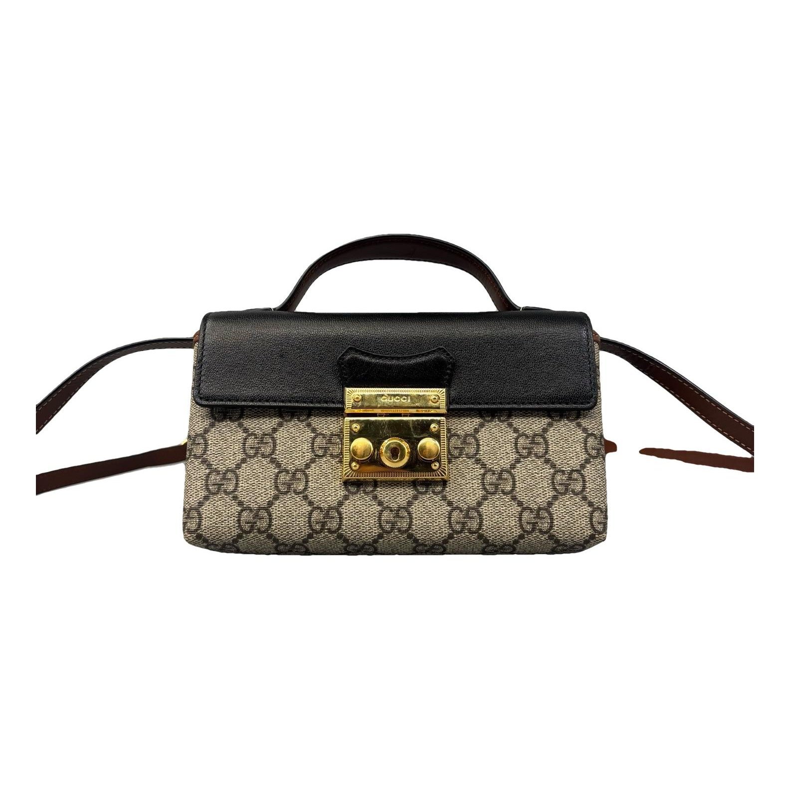 Padlock leather handbag