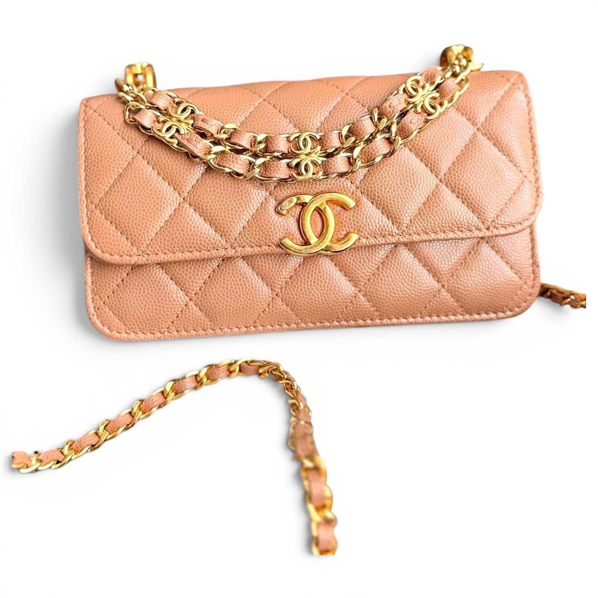 Wallet On Chain leather handbag
