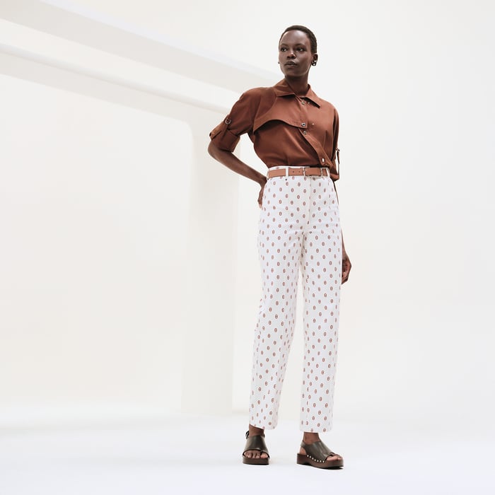 Marron Fauve "Chaine d'Ancre" Pleated Pants