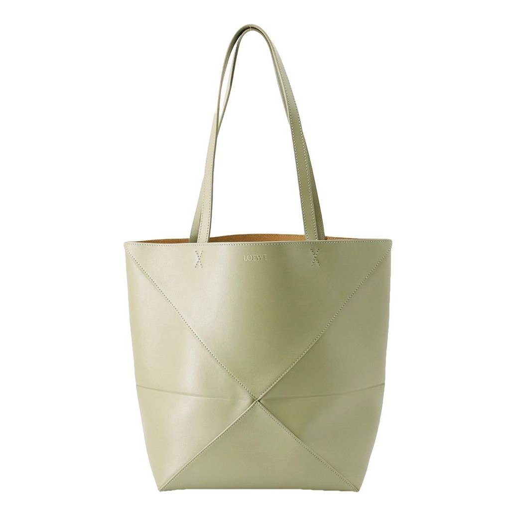 Puzzle leather tote