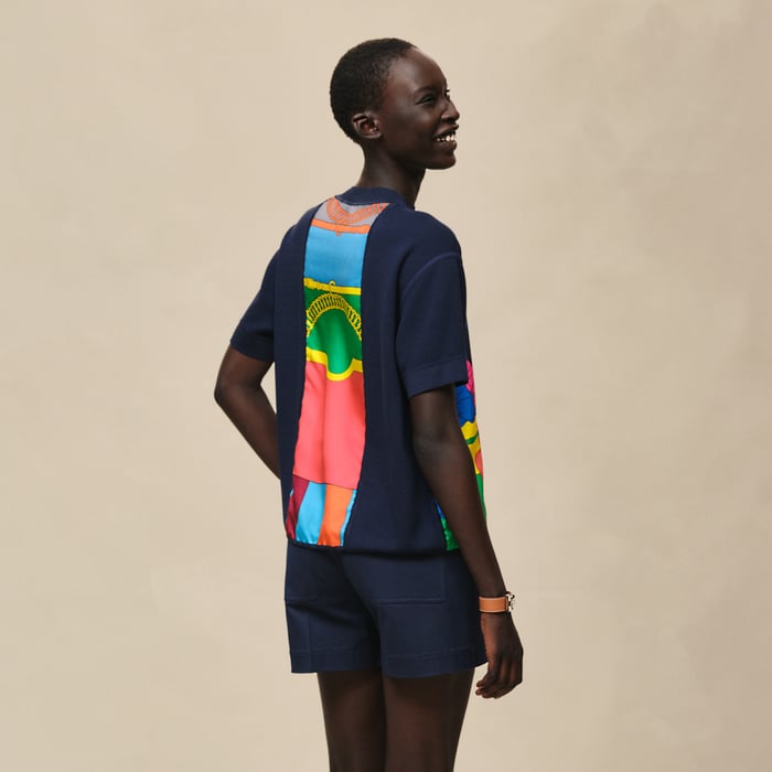 Bleu Outremer "Grand Manege Detail Remix" Wide Short-sleeve Sweater