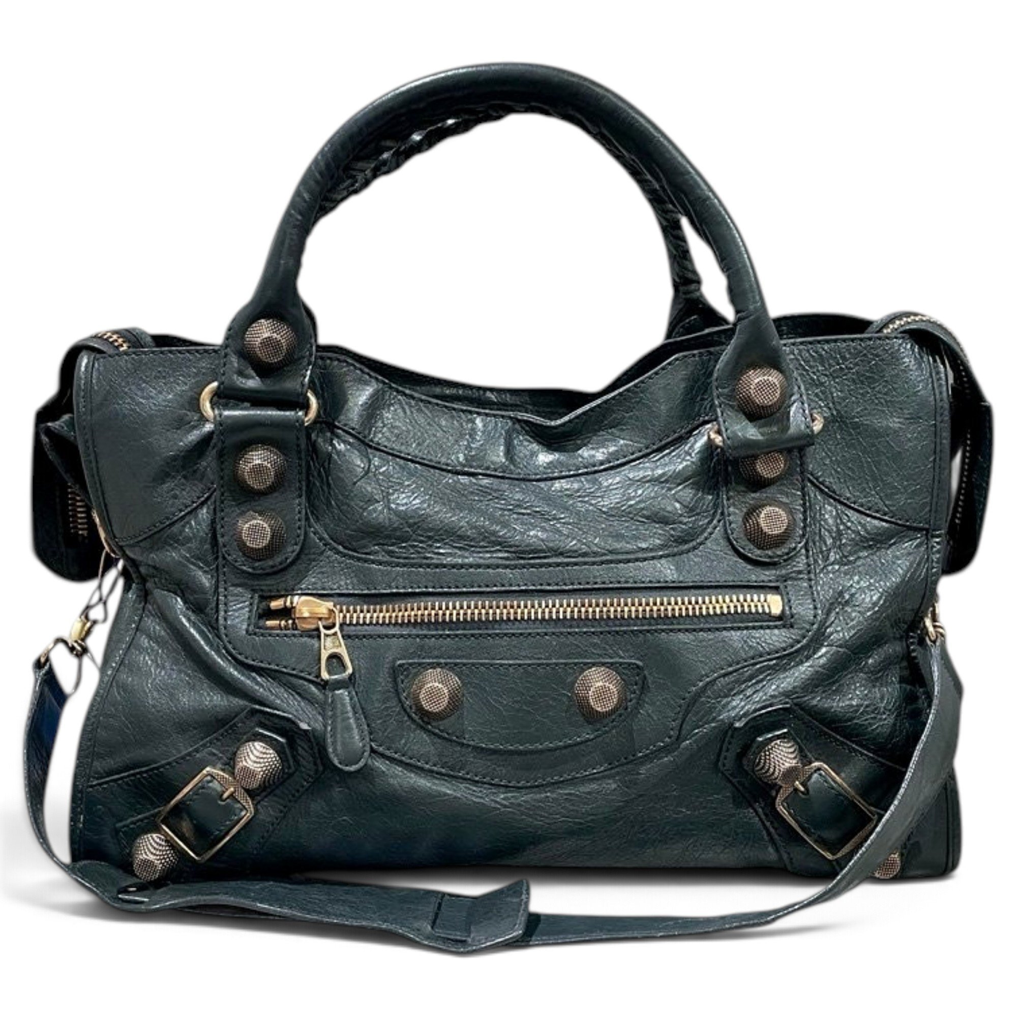 City leather handbag