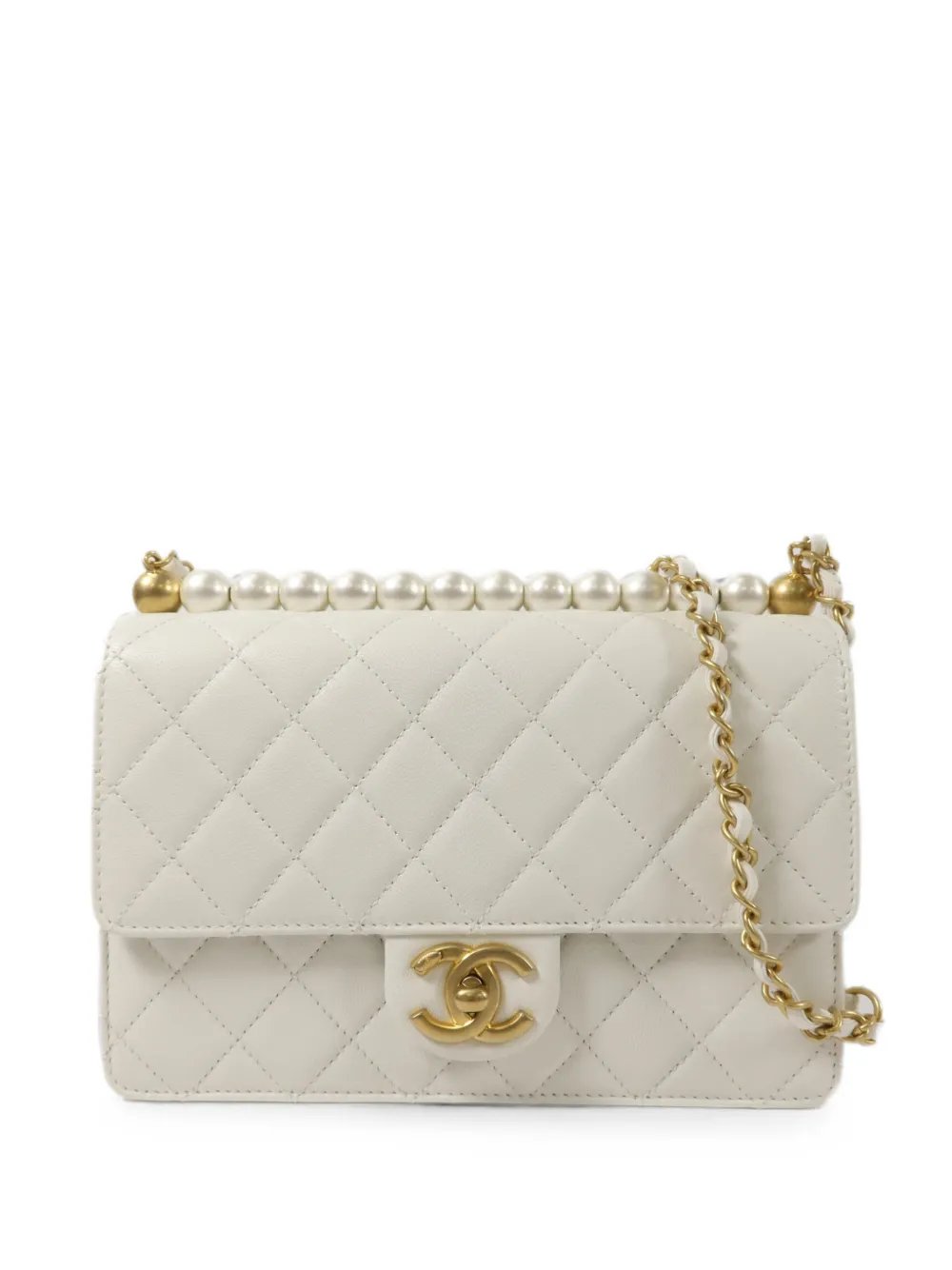 small Chic Pearls Flap shoulder bag