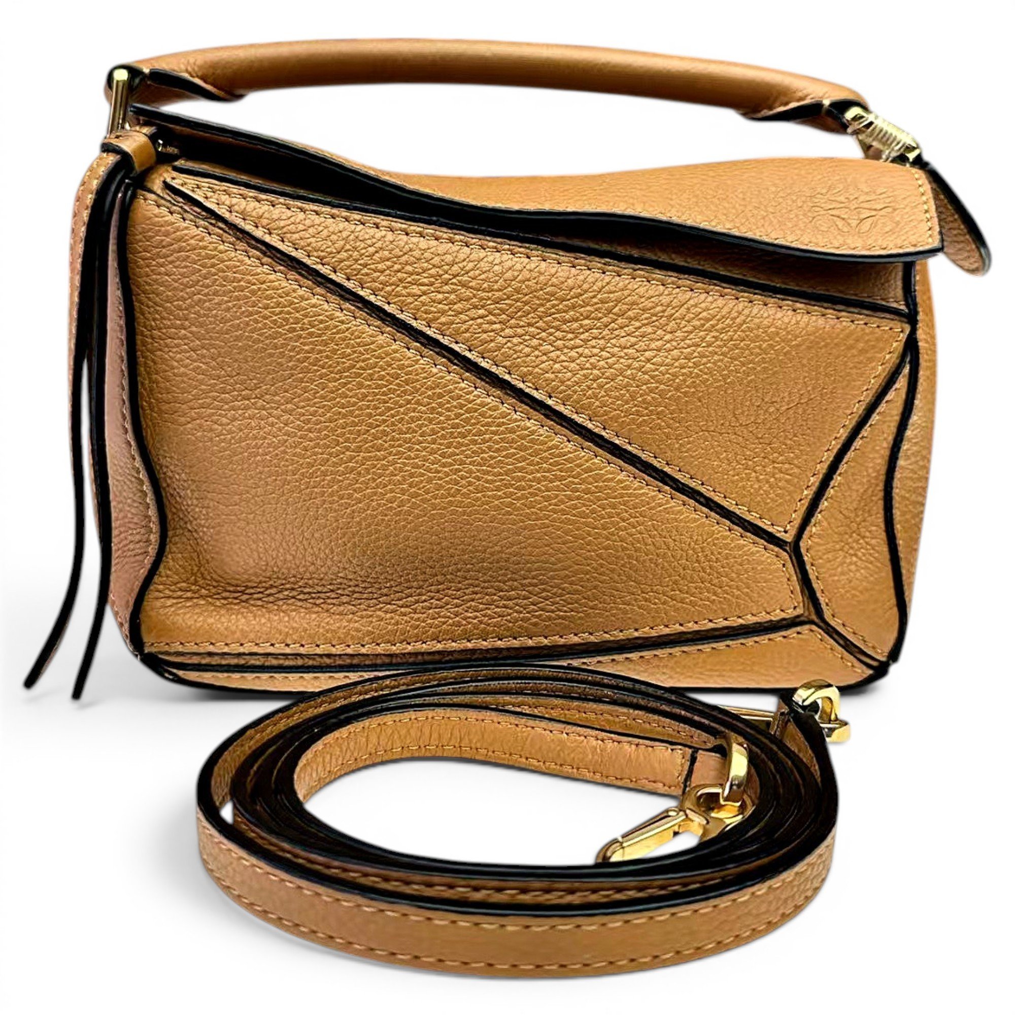 Puzzle leather handbag