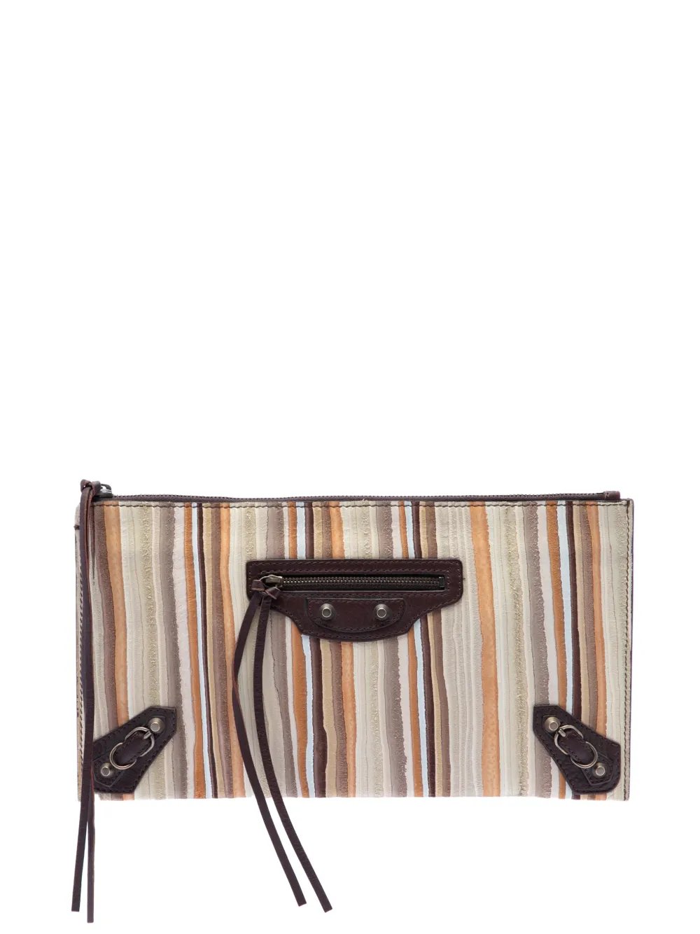 Balenciaga 2005-2026 Suede Striped Papier clutch bag