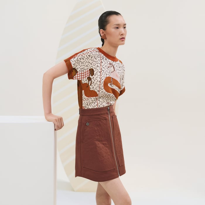 Marron Bai Miniskirt With Equestrian Details