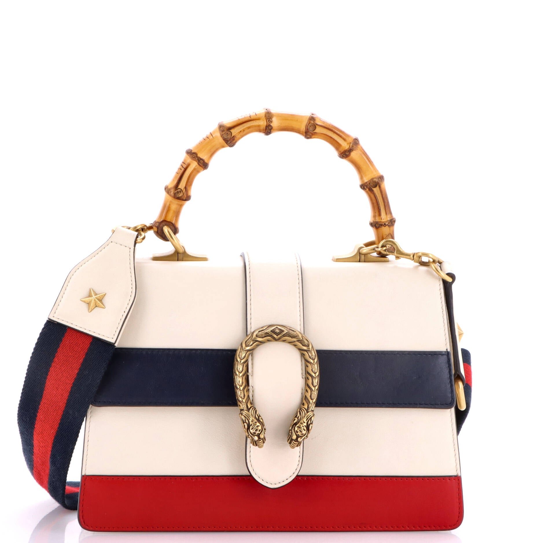 Dionysus Bamboo Top Handle Bag Colorblock Leather Medium