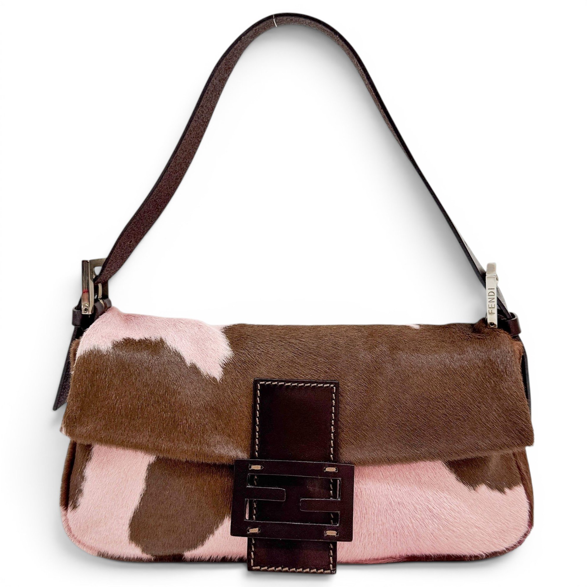 Baguette pony-style calfskin handbag