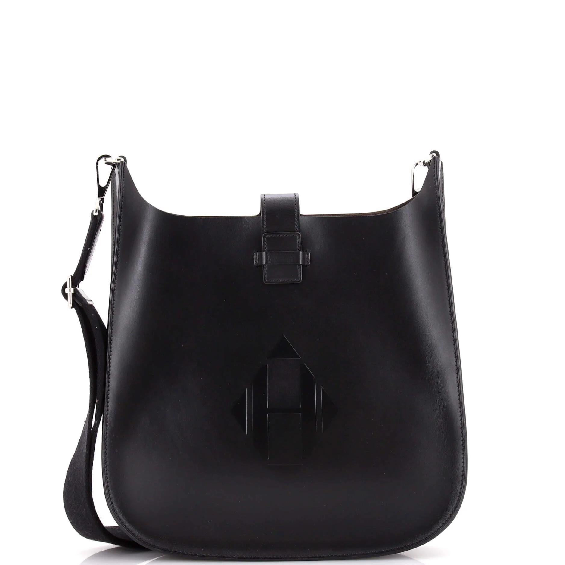 Hermes Evelyne Handbag Black Vache Leather 2017