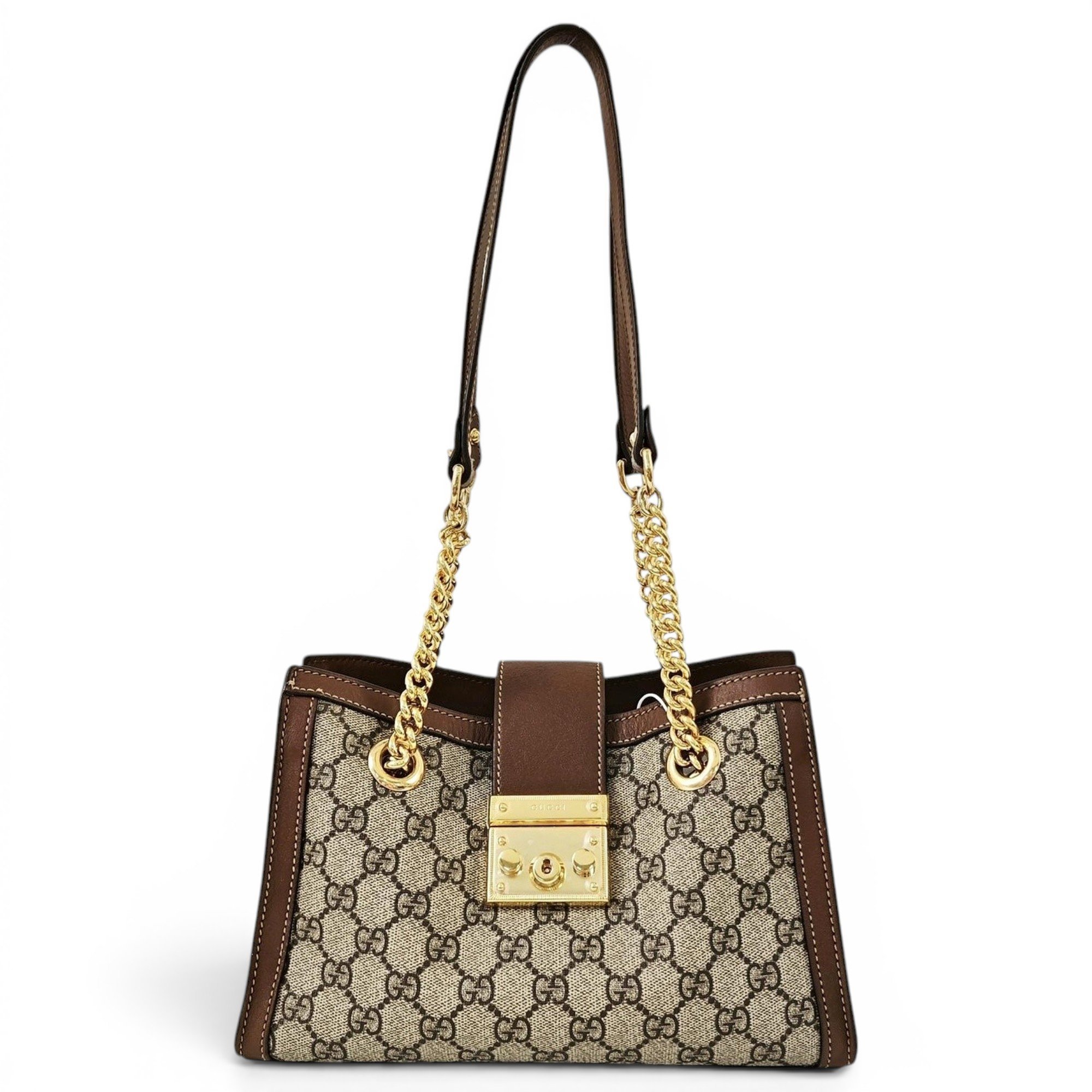 Padlock leather handbag