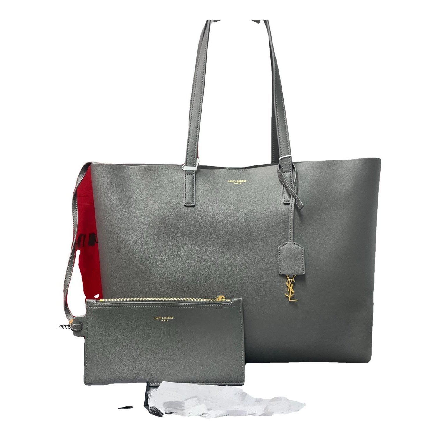 Shopping leather handbag