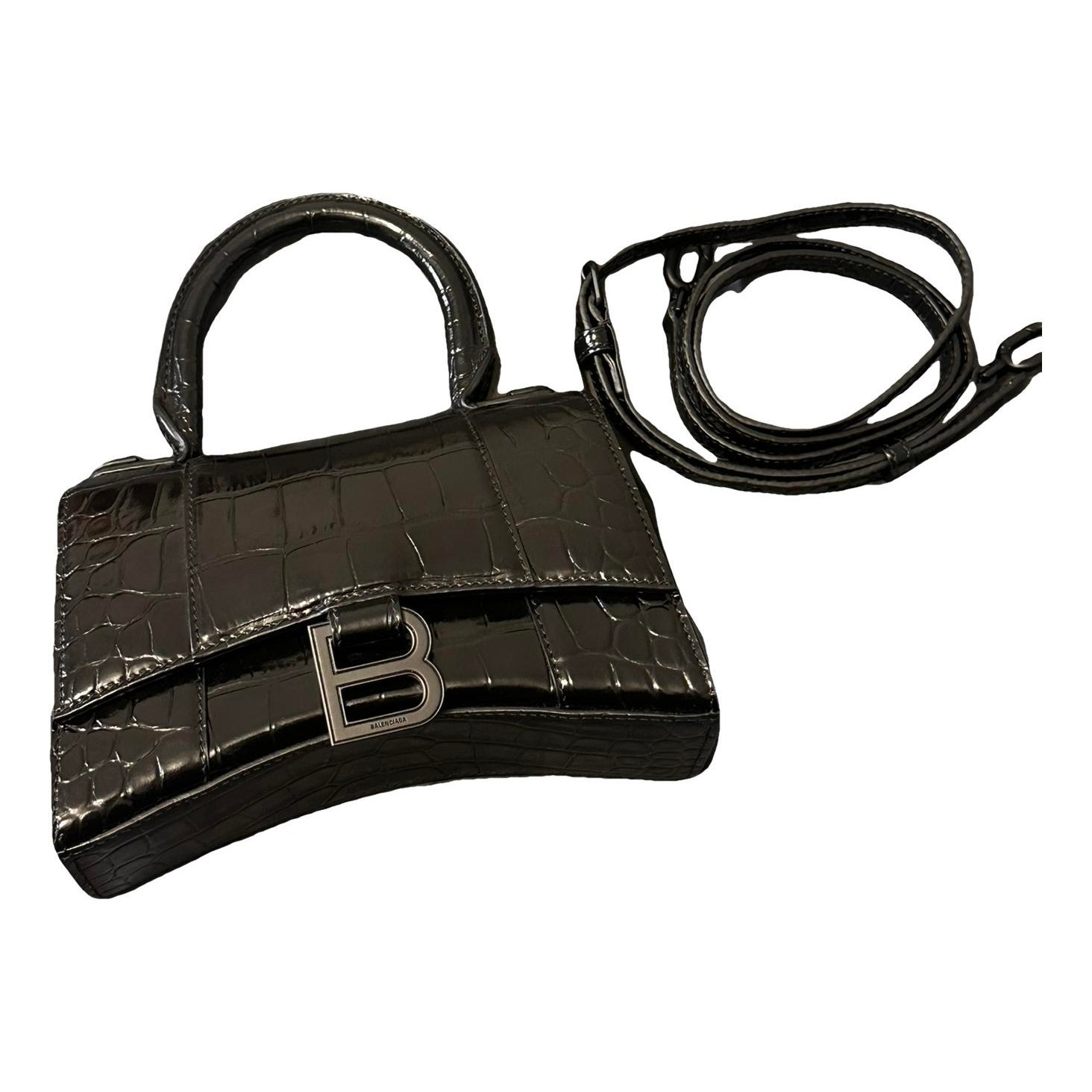 Hourglass leather crossbody bag