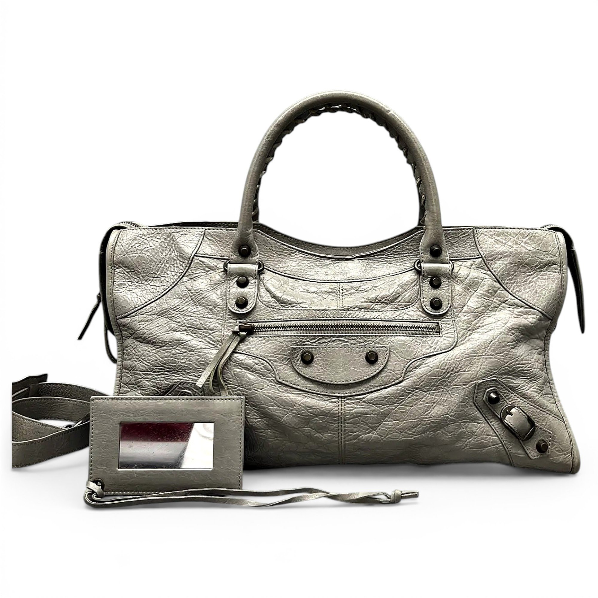 City leather handbag