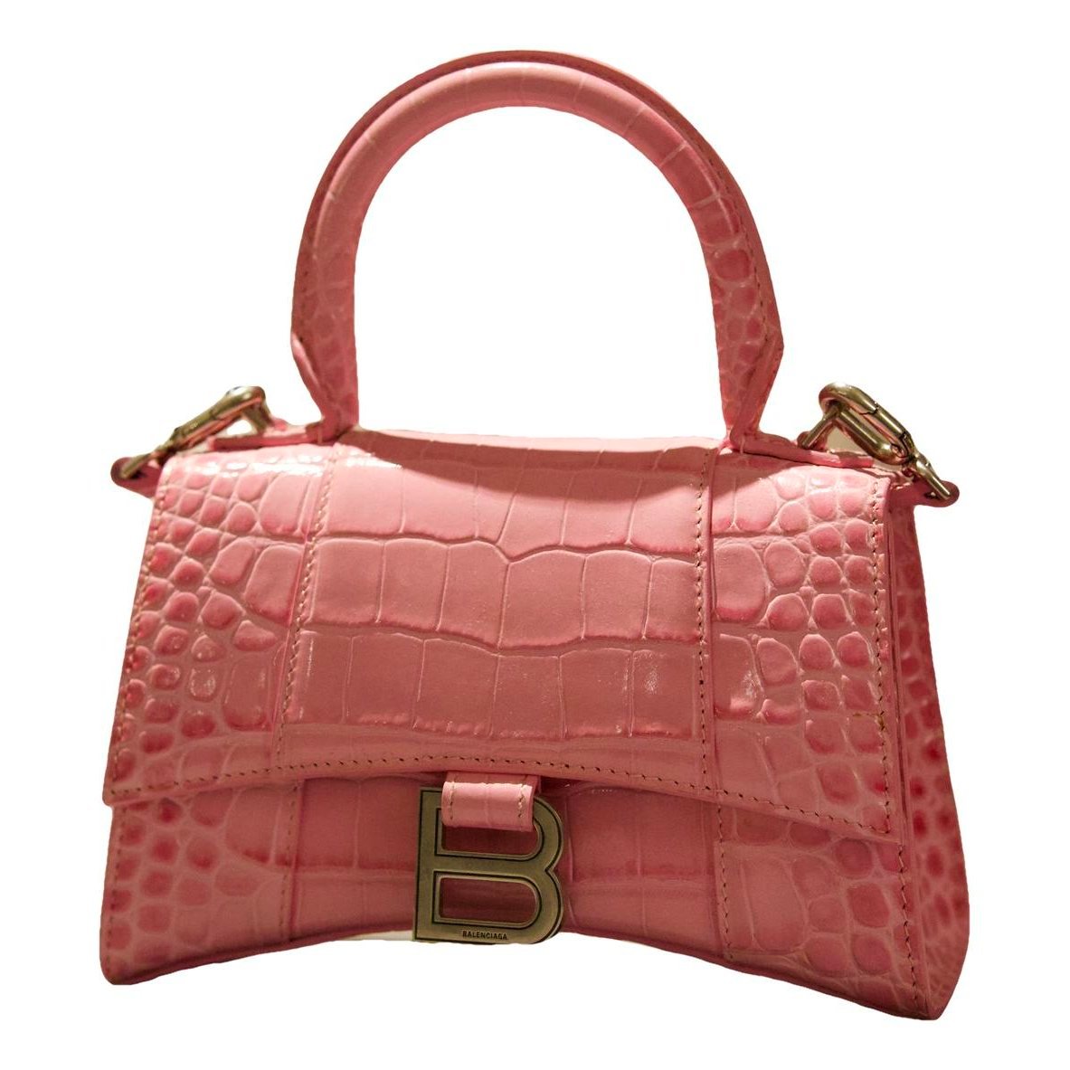 Hourglass leather handbag