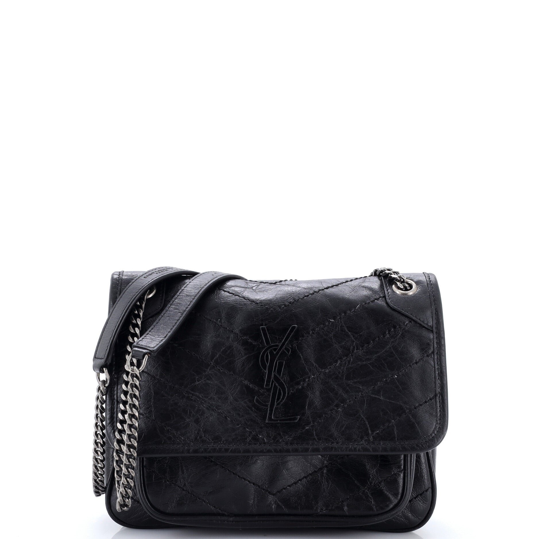 Niki Chain Flap Bag Matelasse Chevron Leather Baby