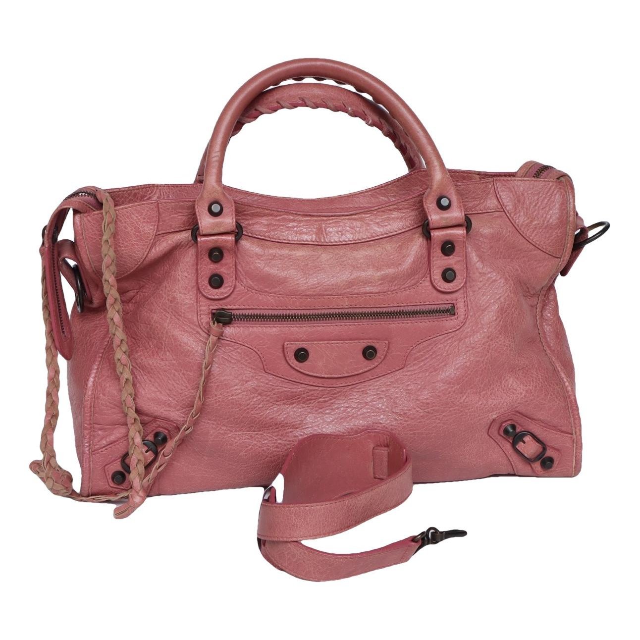 City leather handbag