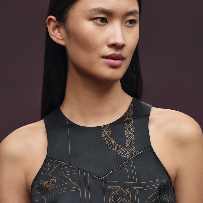 Noir "l'Enseigne Du Sellier" Sleeveless Blouse
