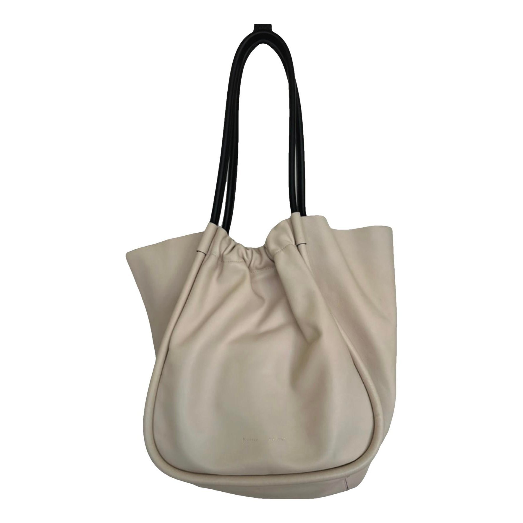 Ruched leather tote